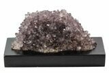 Wide, Purple Amethyst Crystal Cluster On Wood Base - Uruguay #101458-2